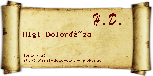 Higl Doloróza névjegykártya